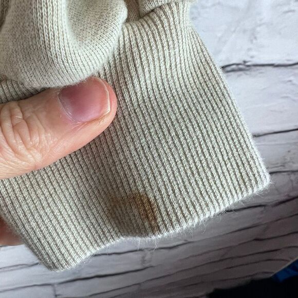 Zara Cropped Hoodie Sweatshirt Beige Taupe Boxy Pullover Size M - Picture 3 of 9